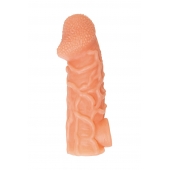 Телесная закрытая насадка с венками Cock Sleeve Size L - 17,6 см. - KOKOS - в Сыктывкаре купить с доставкой