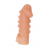 Телесная закрытая насадка с шишечками Cock Sleeve Size L - 17,6 см. - KOKOS - в Сыктывкаре купить с доставкой