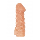 Телесная закрытая насадка с пучками шишечек Cock Sleeve Size M - 15,6 см. - KOKOS - в Сыктывкаре купить с доставкой