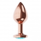 Пробка цвета розового золота с малиновым кристаллом Diamond Topaz Shine L - 8,3 см. - Lola Games - купить с доставкой в Сыктывкаре