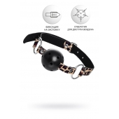 Черный кляп-шар на леопардовых ремешках Anonymo - ToyFa - купить с доставкой в Сыктывкаре