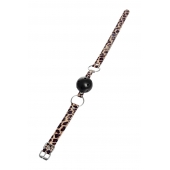 Черный кляп-шар на леопардовых ремешках Anonymo - ToyFa - купить с доставкой в Сыктывкаре