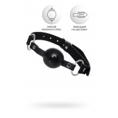 Черный кляп-шар на кожаных ремешках Anonymo - ToyFa - купить с доставкой в Сыктывкаре