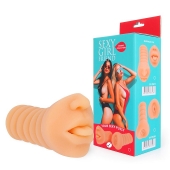 Телесный мастурбатор-ротик с высунутым язычком - Bior toys - в Сыктывкаре купить с доставкой