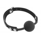 Черный силиконовый кляп-шарик на ремешках - Fetish Tentation - купить с доставкой в Сыктывкаре