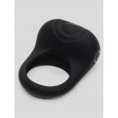 Черное эрекционное виброкольцо Sensation Rechargeable Vibrating Love Ring - Fifty Shades of Grey - в Сыктывкаре купить с доставкой