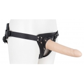 Пустотелый страпон Harness CLASSIC с бандажом - 19,5 см. - LOVETOY (А-Полимер) - купить с доставкой в Сыктывкаре