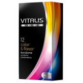 Цветные ароматизированные презервативы VITALIS PREMIUM color   flavor - 12 шт. - Vitalis - купить с доставкой в Сыктывкаре