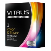 Цветные ароматизированные презервативы VITALIS PREMIUM color   flavor - 3 шт. - Vitalis - купить с доставкой в Сыктывкаре