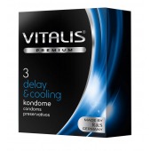 Презервативы VITALIS PREMIUM delay   cooling с охлаждающим эффектом - 3 шт. - Vitalis - купить с доставкой в Сыктывкаре