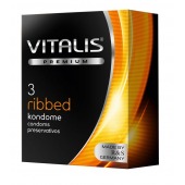 Ребристые презервативы VITALIS PREMIUM ribbed - 3 шт. - Vitalis - купить с доставкой в Сыктывкаре