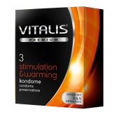 Презервативы VITALIS PREMIUM stimulation   warming с согревающим эффектом - 3 шт. - Vitalis - купить с доставкой в Сыктывкаре