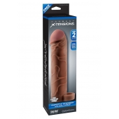 Коричневая насадка с кольцом Perfect 2 Extension with Ball Strap - 19 см. - Pipedream - в Сыктывкаре купить с доставкой