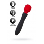 Черно-красный двусторонний вибромассажер Black Red - 21 см. - ToyFa купить в Сыктывкаре с доставкой в Orgasmix.ru Черно-красный двусторонний вибромассажер Black Red - 21 см. - ToyFa