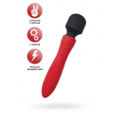 Красно-черный двусторонний вибромассажер Black Red - 21 см. - ToyFa купить в Сыктывкаре с доставкой в Orgasmix.ru Красно-черный двусторонний вибромассажер Black Red - 21 см. - ToyFa