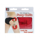Металлические наручники с красной меховой опушкой METAL HANDCUFF WITH PLUSH RED - Dream Toys - купить с доставкой в Сыктывкаре