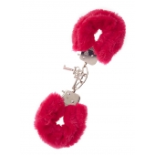 Металлические наручники с красной меховой опушкой METAL HANDCUFF WITH PLUSH RED - Dream Toys - купить с доставкой в Сыктывкаре