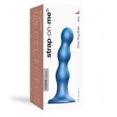 Голубая насадка Strap-On-Me Dildo Plug Balls size L - Strap-on-me - купить с доставкой в Сыктывкаре