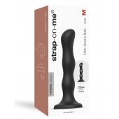 Черная насадка Strap-On-Me Dildo Geisha Balls size M - Strap-on-me - купить с доставкой в Сыктывкаре