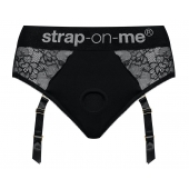 Черные трусики для насадок Diva Lingerie Harness - size S - Strap-on-me - купить с доставкой в Сыктывкаре