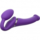 Фиолетовый безремневой вибрострапон Silicone Bendable Strap-On - size M - Strap-on-me - купить с доставкой в Сыктывкаре