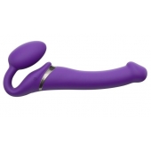 Фиолетовый безремневой вибрострапон Silicone Bendable Strap-On - size M - Strap-on-me - купить с доставкой в Сыктывкаре