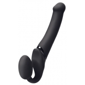 Черный безремневой вибрострапон Silicone Bendable Strap-On - size XL - Strap-on-me - купить с доставкой в Сыктывкаре