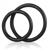 Набор из двух черных силиконовых колец разного диаметра SILICONE COCK RING SET - BlueLine - в Сыктывкаре купить с доставкой