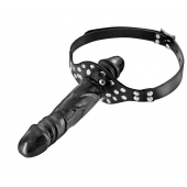 Черный кляп-фаллоимитатор Double Penis Gag - Fetish Tentation - купить с доставкой в Сыктывкаре