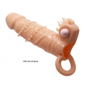 Телесная удлиняющая вибронасадка Penis Sleeve Connor - 17 см. - Baile - в Сыктывкаре купить с доставкой