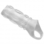 Насадка на пенис с кольцом для мошонки Clear Sensations Enhancer Sex Sleeve - 11,5 см. - XR Brands - в Сыктывкаре купить с доставкой
