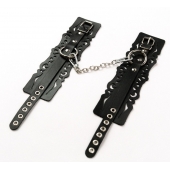 Узорчатые кожаные оковы с регулируемыми ремешками - Crazy Handmade - купить с доставкой в Сыктывкаре