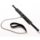 Черный ошейник с шипами и поводком - Crazy Handmade - купить с доставкой в Сыктывкаре