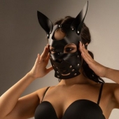 Черная маска  Собака  с ушками - Crazy Handmade - купить с доставкой в Сыктывкаре