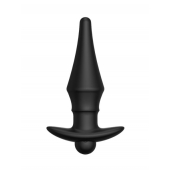 Черная перезаряжаемая анальная пробка №08 Cone-shaped butt plug - 13,5 см. - Erozon