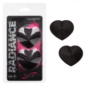 Черные пэстисы в форме сердечек Heart Pasties - California Exotic Novelties - купить с доставкой в Сыктывкаре