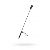 Чёрный стек с кожаной ручкой - 58 см. - Sitabella - купить с доставкой в Сыктывкаре