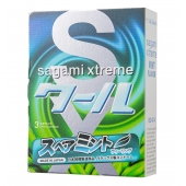 Презервативы Sagami Xtreme Mint с ароматом мяты - 3 шт. - Sagami - купить с доставкой в Сыктывкаре
