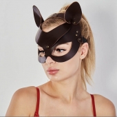 Коричневая кожаная маска  Кошечка - Sitabella - купить с доставкой в Сыктывкаре