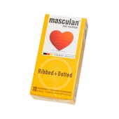 Презервативы с колечками и пупырышками Masculan Ribbed+Dotted - 10 шт. - Masculan - купить с доставкой в Сыктывкаре