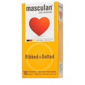 Презервативы с колечками и пупырышками Masculan Ribbed+Dotted - 10 шт. - Masculan - купить с доставкой в Сыктывкаре