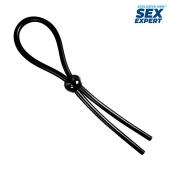 Черное силиконовое лассо с шариком для утяжки - Sex Expert - в Сыктывкаре купить с доставкой
