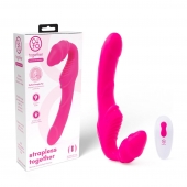 Розовый безремневой страпон на радиоуправлении Strapless Together - 22 см. - Together Toy - купить с доставкой в Сыктывкаре