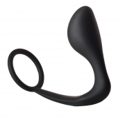 Черное эрекционное кольцо с анальной пробкой Anal Plug With Cockring - Dream Toys - в Сыктывкаре купить с доставкой