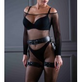 Кожаный пояс с гартерами Sex Game - БДСМ Арсенал - купить с доставкой в Сыктывкаре