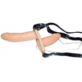 Телесный женский страпон с вагинальной пробкой Strap-On Duo - 15 см. - Orion - купить с доставкой в Сыктывкаре