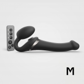 Черный безремневой страпон Multi Orgasm Size M с клиторальной стимуляцией - Strap-on-me - купить с доставкой в Сыктывкаре