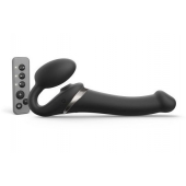 Черный безремневой страпон Multi Orgasm Size M с клиторальной стимуляцией - Strap-on-me - купить с доставкой в Сыктывкаре