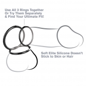 Набор из трех черных эрекционных колец Silicone 3-Ring Stamina Set - Pipedream - в Сыктывкаре купить с доставкой
