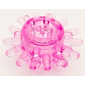 Розовое гелевое эрекционное кольцо с шипиками - Toyfa Basic - в Сыктывкаре купить с доставкой